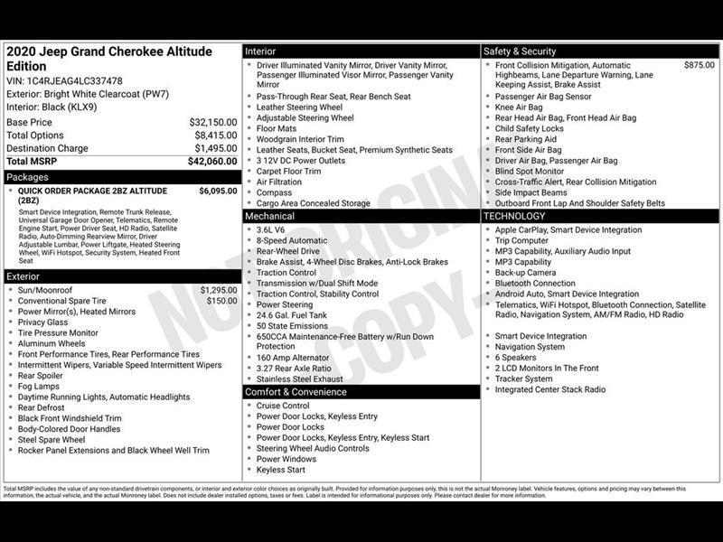 2020 Jeep Grand Cherokee Laredo 2WD