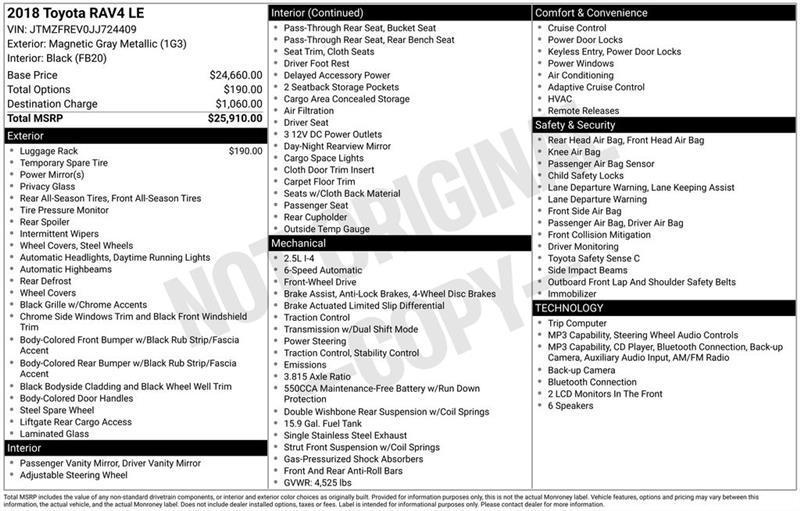 Toyota RAV4 LE FWD 2018