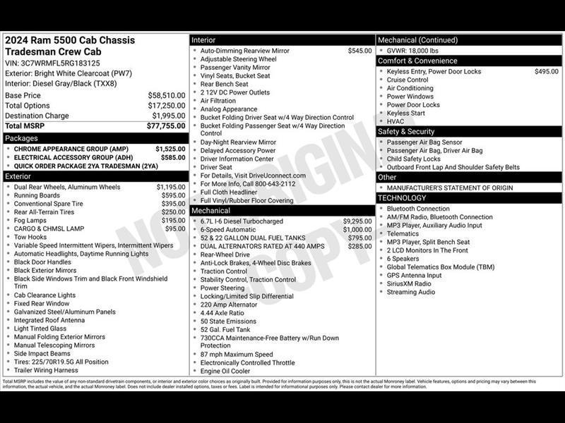 RAM 5500 Crew Cab LWB 2WD DRW 2024