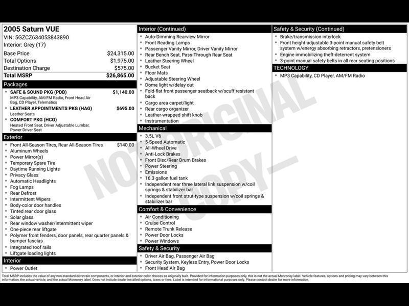 Saturn VUE AWD V6 2005