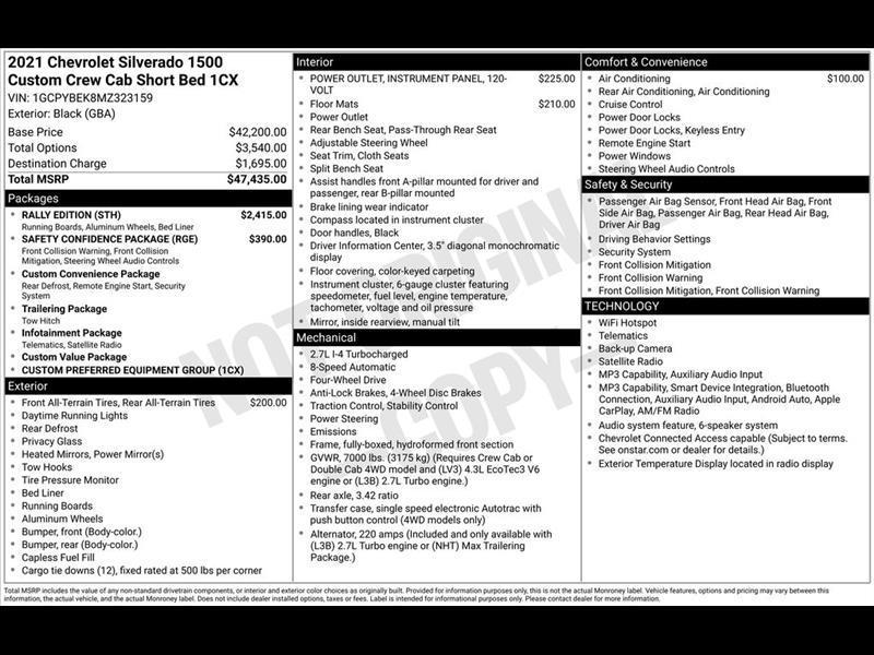 2021 Chevrolet Silverado 1500 Custom Crew Cab Long Box 4WD