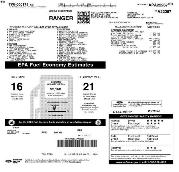 Ford Ranger XL SuperCab 2WD 2010
