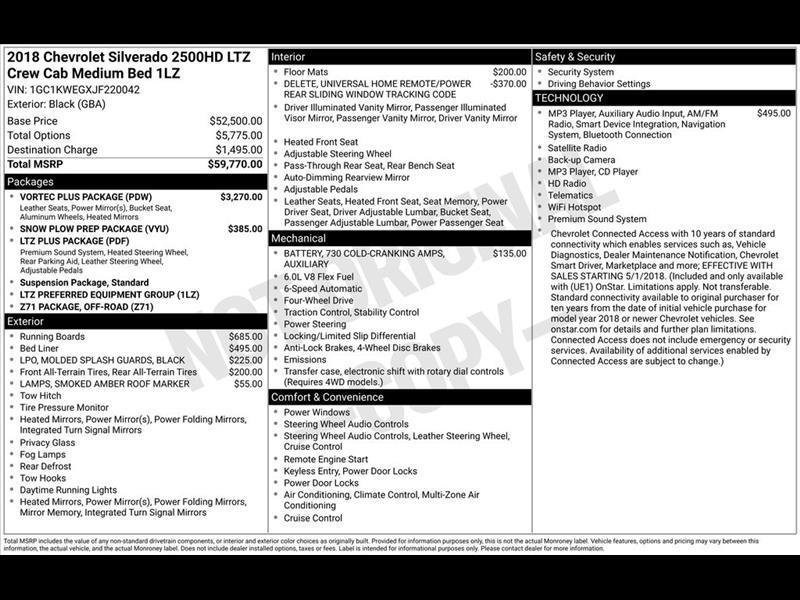 2018 Chevrolet Silverado 2500HD LTZ Crew Cab 4WD