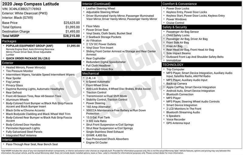 Jeep Compass Latitude FWD 2020