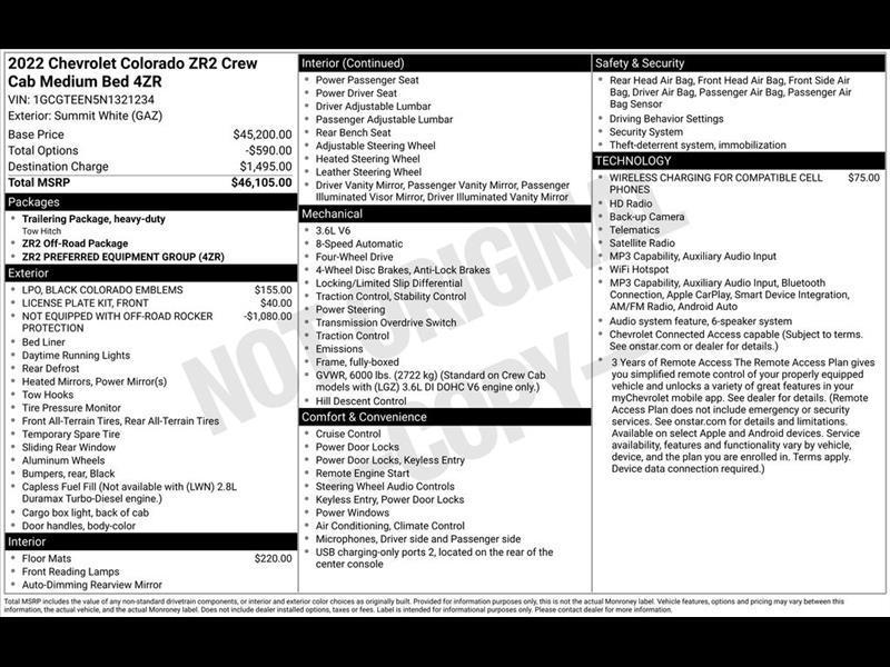 2022 Chevrolet Colorado ZR2 Crew Cab Short Box 4WD