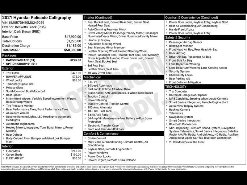 2021 Hyundai Palisade Calligraphy AWD