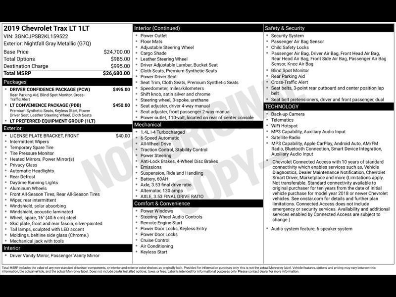 2019 Chevrolet Trax LT AWD