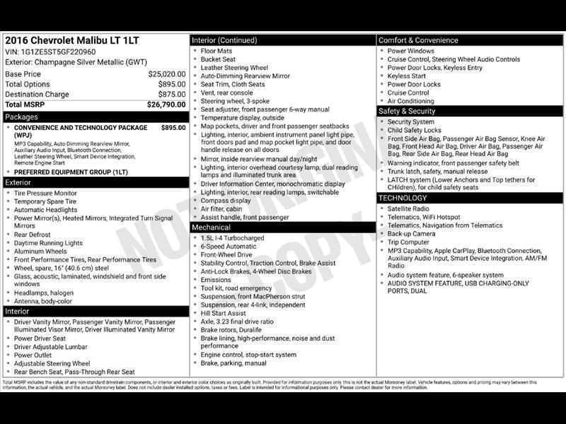 2016 Chevrolet Malibu 1LT