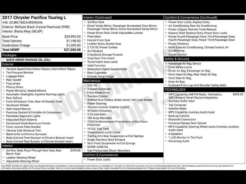 2017 Chrysler Pacifica Touring-L