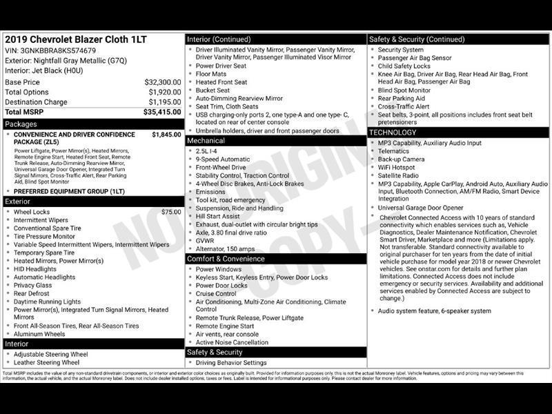 2019 Chevrolet Blazer 1LT