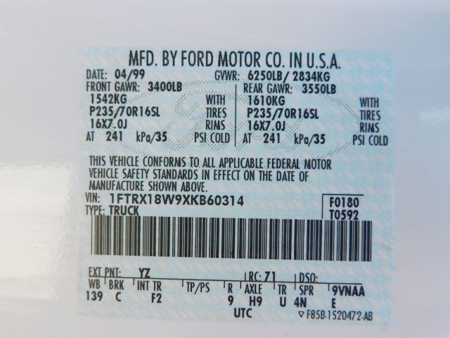 Ford F-150 Supercab 139" 4WD 1999