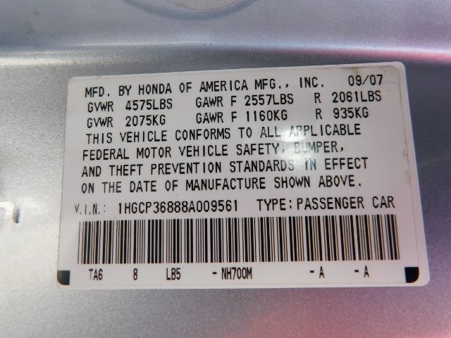 Honda Accord Sdn 4dr V6 Auto EX-L 2008