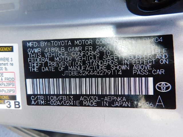 Toyota Camry 4dr Sdn LE Manual (Natl) 2004