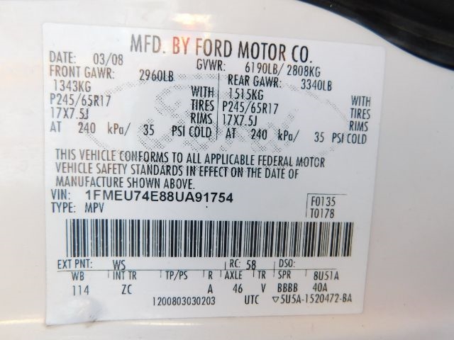 Ford Explorer 4WD 4dr V6 Eddie Bauer 2008