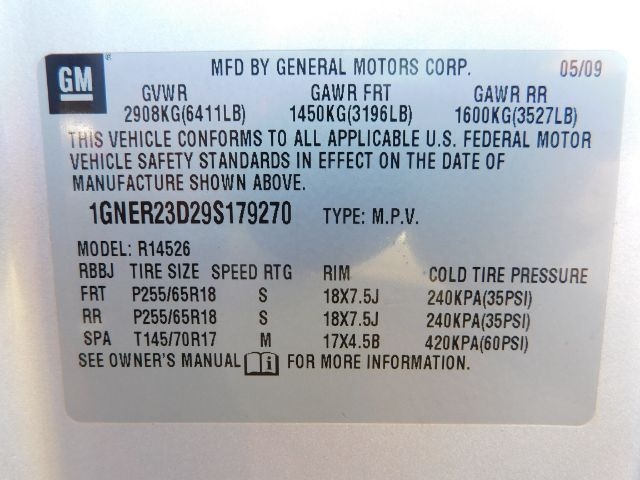 Chevrolet Traverse FWD 4dr LT w/1LT 2009