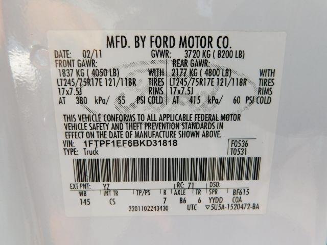 Ford F-150 2WD Reg Cab 145" XL w/HD Payload Pkg 2011