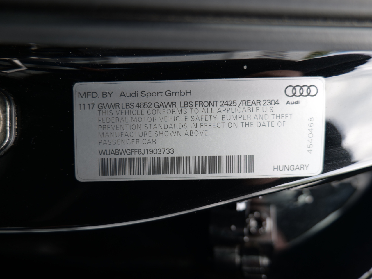 Audi RS 3 2.5 TFSI S Tronic 2018 Audi RS 3 2.5 TFSI S Tronic 2018