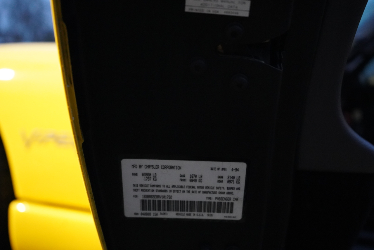 Dodge Viper 2dr RT/10 Convertible 1994