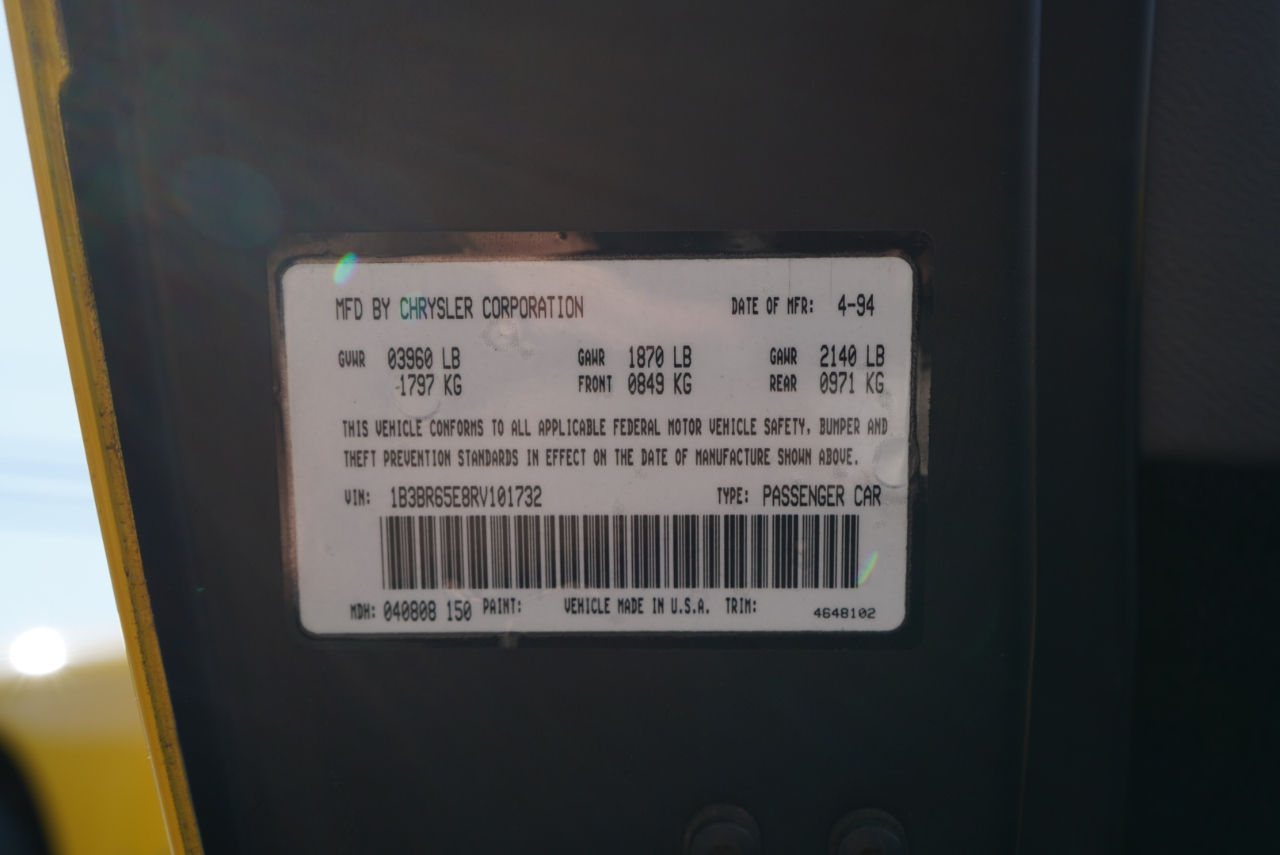 Dodge Viper 2dr RT/10 Convertible 1994