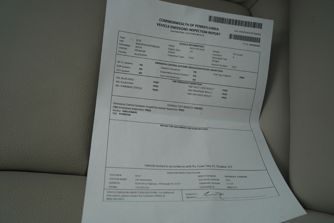 Mercedes-Benz SLK-Class 2dr Roadster SLK 250 2015