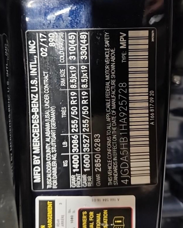 Mercedes-Benz GLE GLE 350 4MATIC SUV 2017