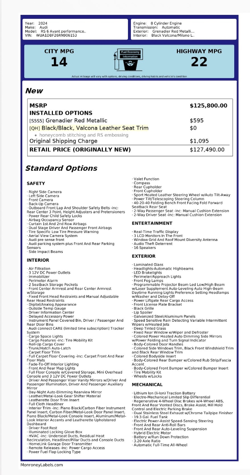 Audi RS 6 Avant performance 4.0 TFSI quattro 2024