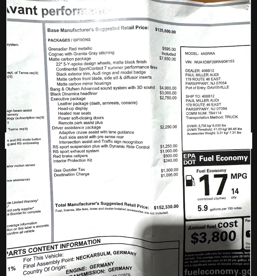 Audi RS 6 Avant performance 4.0 TFSI quattro 2024