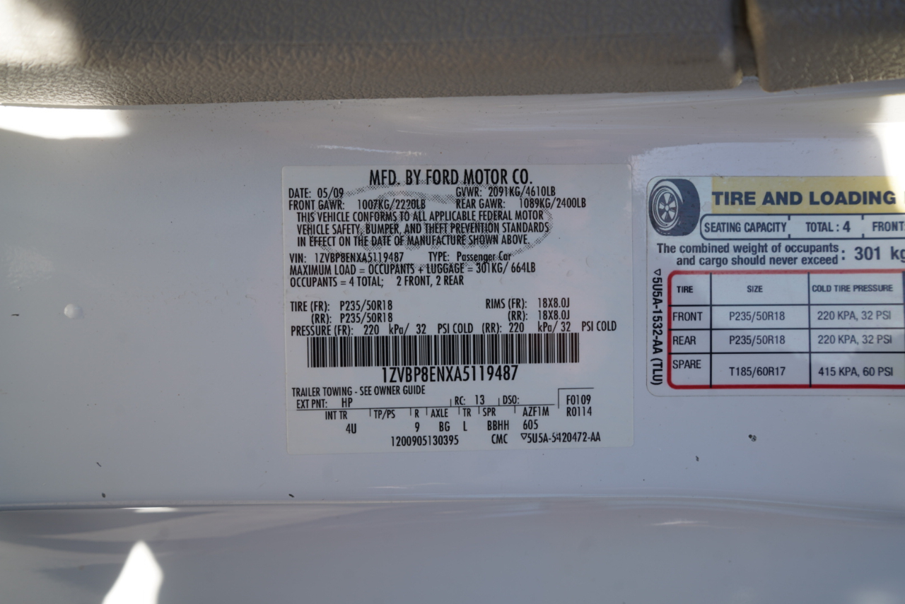 Ford Mustang 2dr Conv V6 Premium 2010