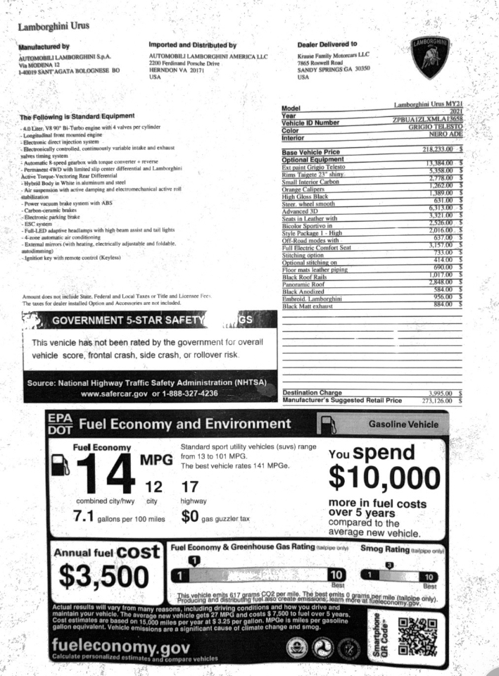 Lamborghini Urus AWD 2021