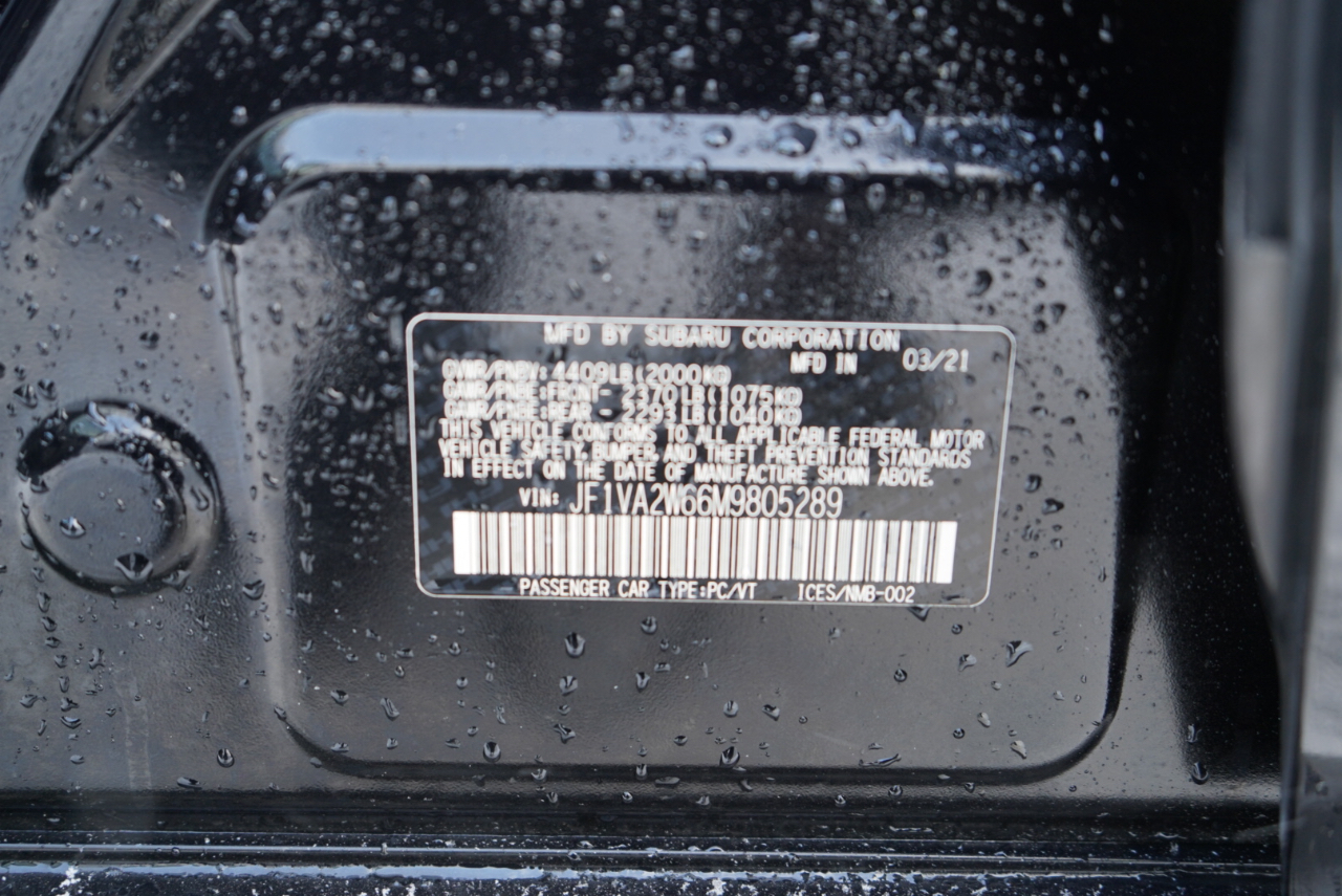 Subaru WRX STI Limited Manual w/Wing Spoiler 2021