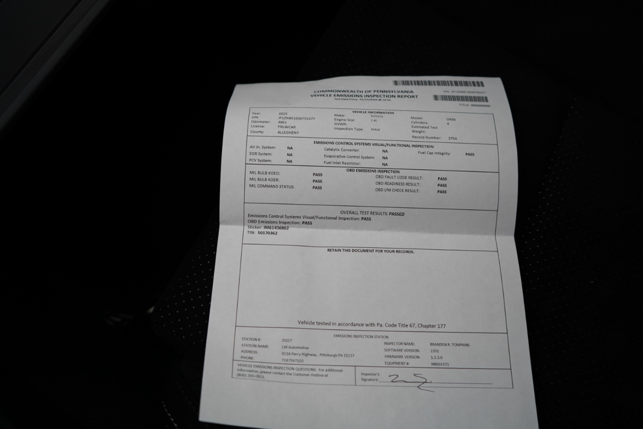 Toyota GR86 Premium Auto (Natl) 2025