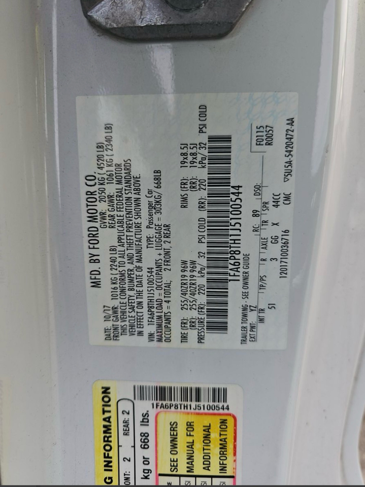 Ford Mustang EcoBoost Fastback 2018