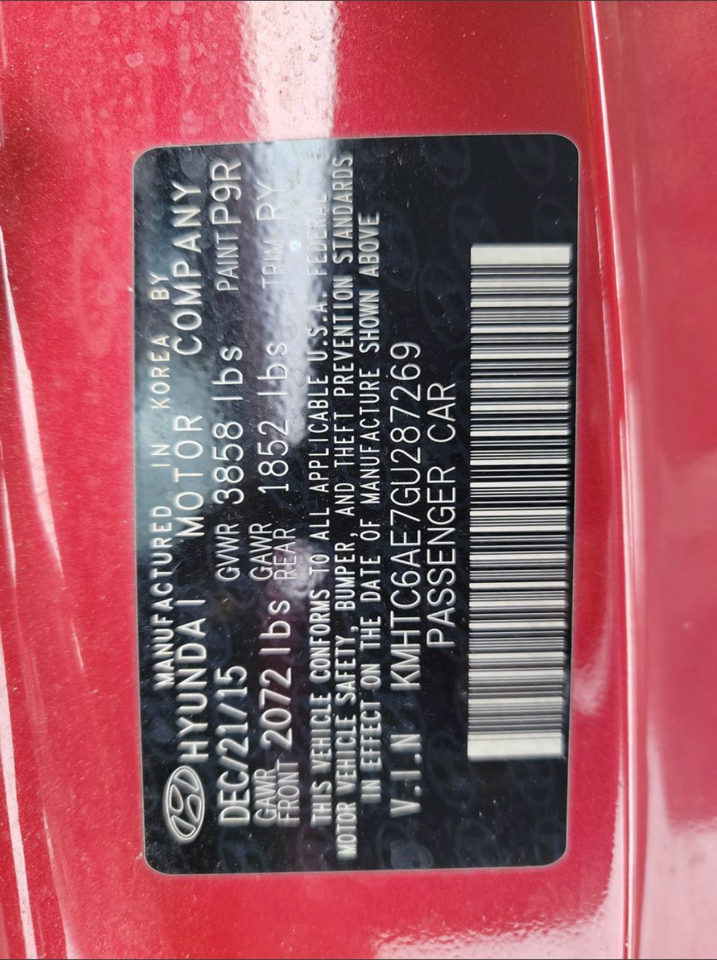 Hyundai Veloster 3dr Cpe Auto Turbo 2016