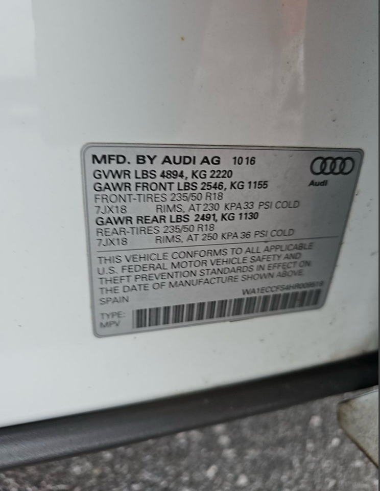 Audi Q3 2.0 TFSI Premium quattro AWD 2017