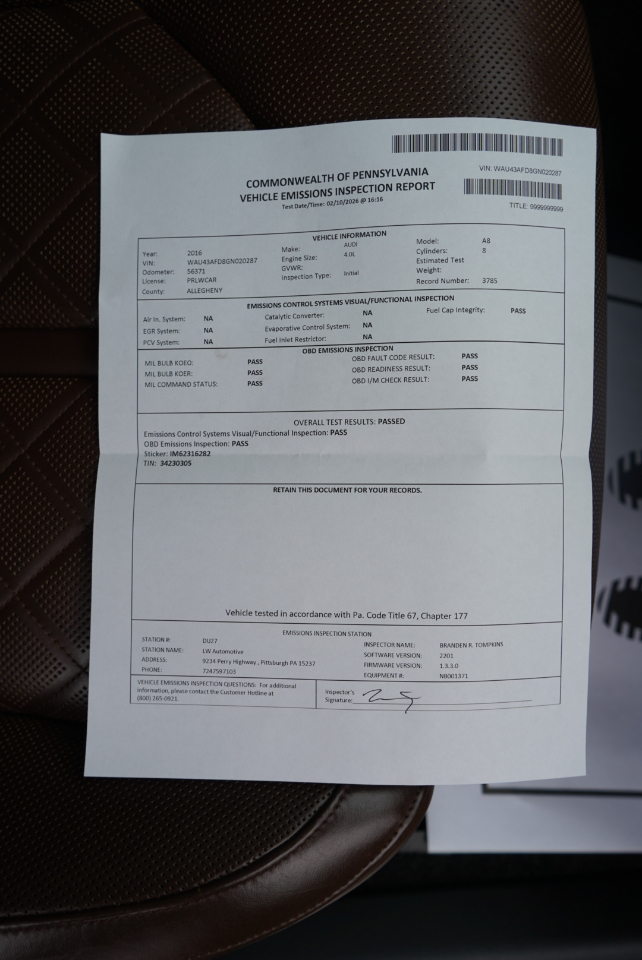 Audi A8 L 4dr Sdn 4.0T Sport 2016