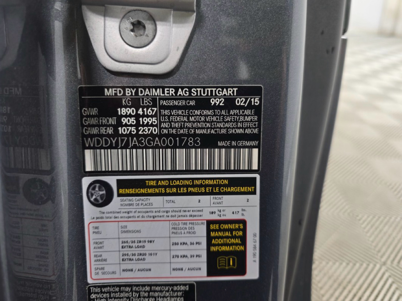 Mercedes-Benz AMG GT 2dr Cpe S 2016