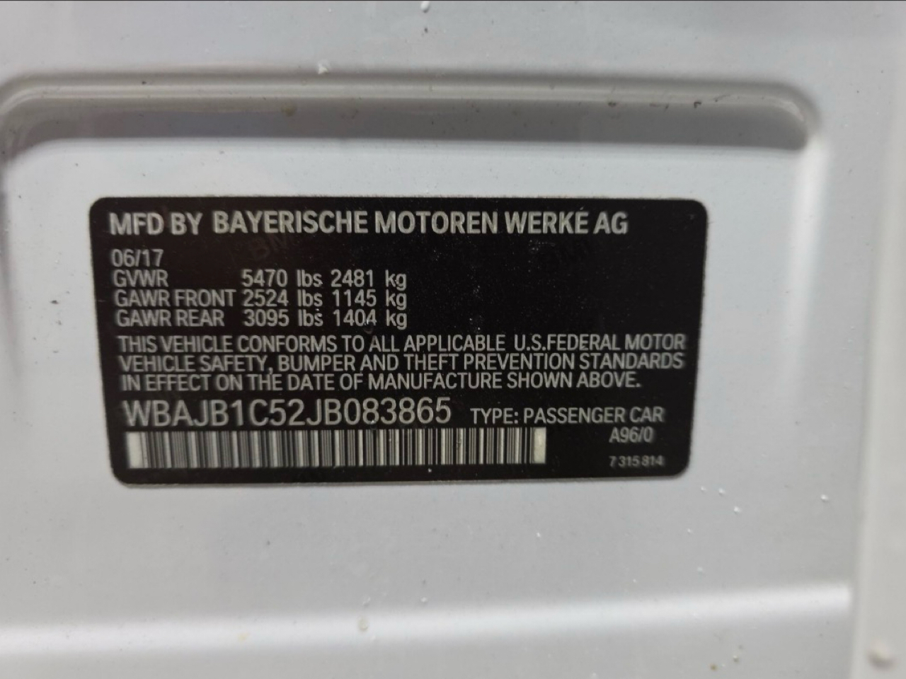BMW 5 Series 530e xDrive iPerformance Plug-In Hybrid 2018
