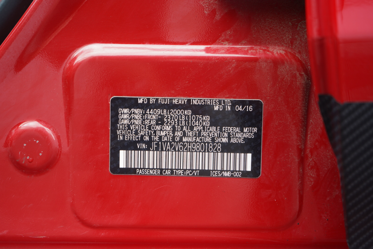 Subaru WRX STI Manual 2017