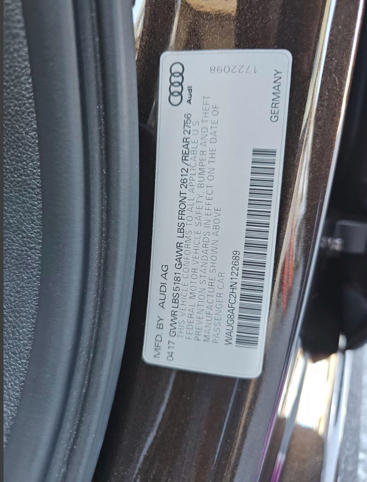 Audi A6 2.0 TFSI Premium Plus quattro AWD 2017