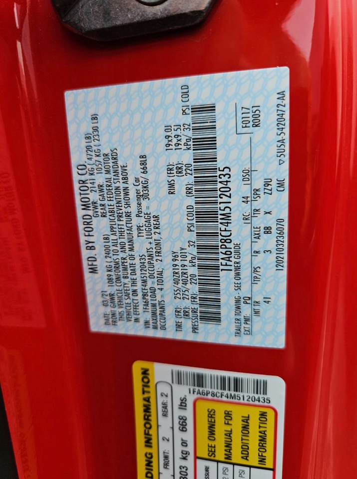 Ford Mustang GT Fastback 2021