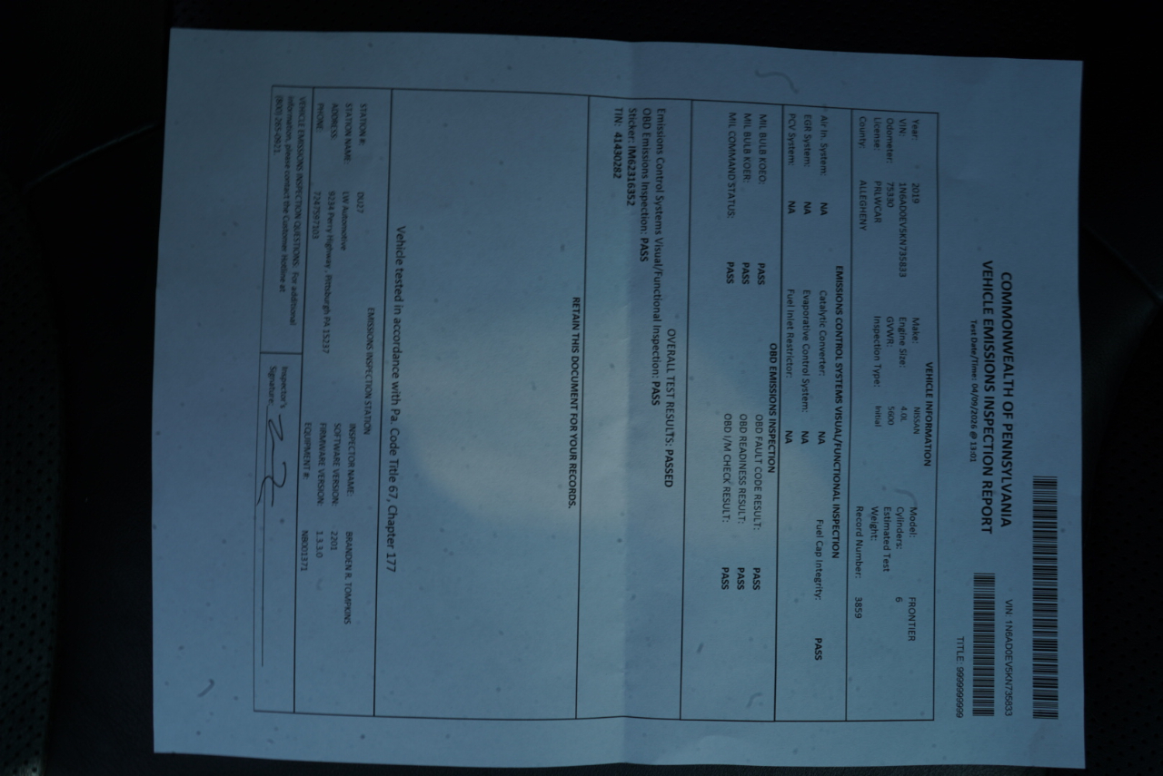 Nissan Frontier Crew Cab 4x4 PRO-4X Auto 2019