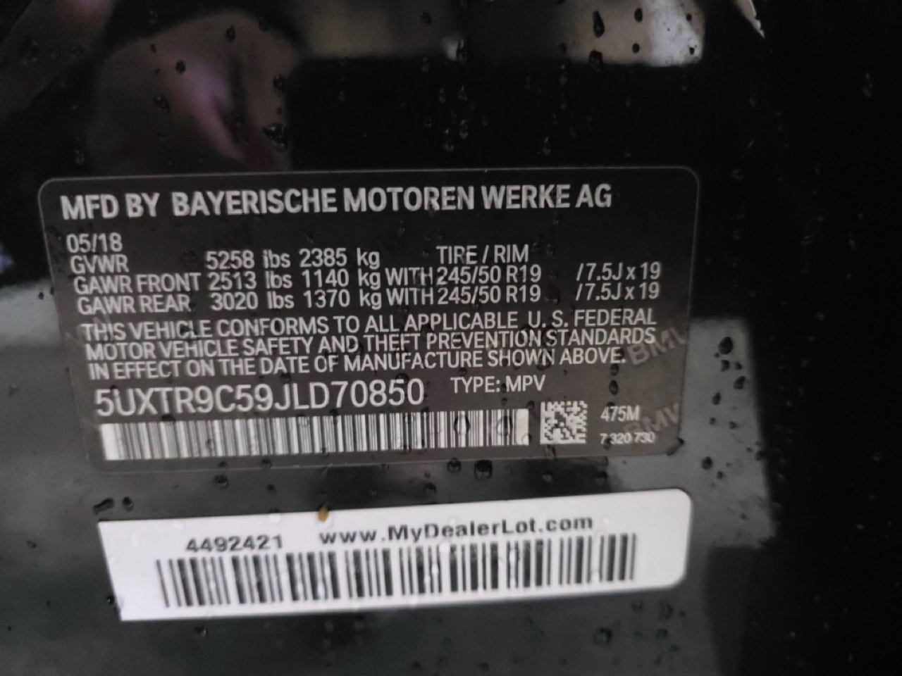 BMW X3 xDrive30i Sports Activity Vehicle 2018