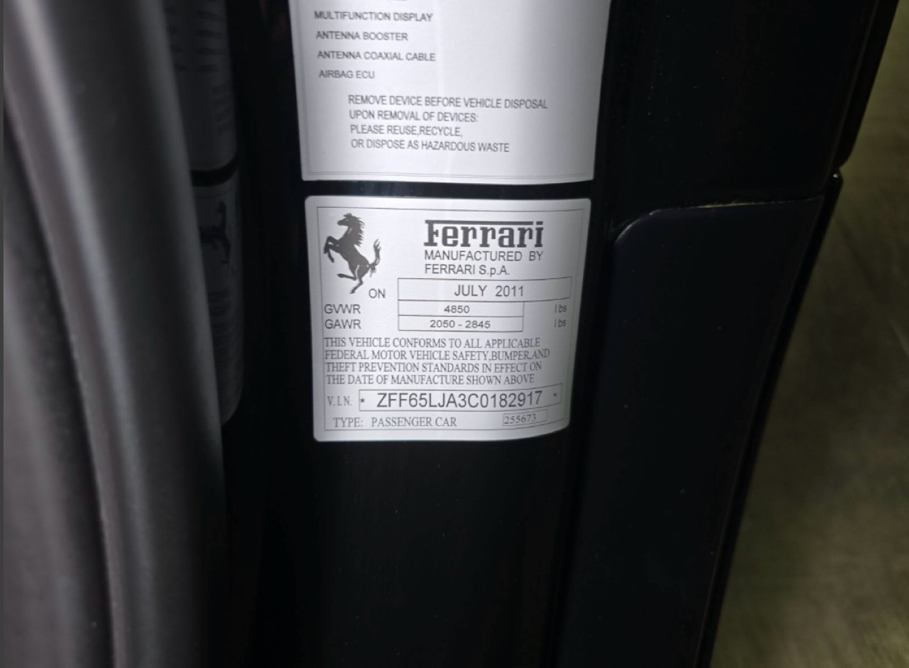 Ferrari California 2dr Conv 2012