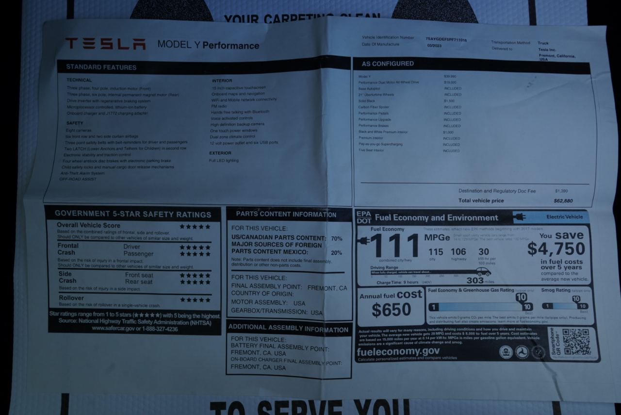 Tesla Model Y Performance AWD 2023