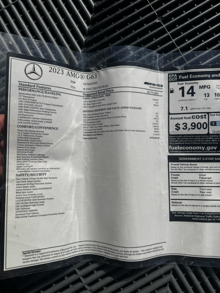 Mercedes-Benz G-Class AMG G 63 4MATIC SUV 2023