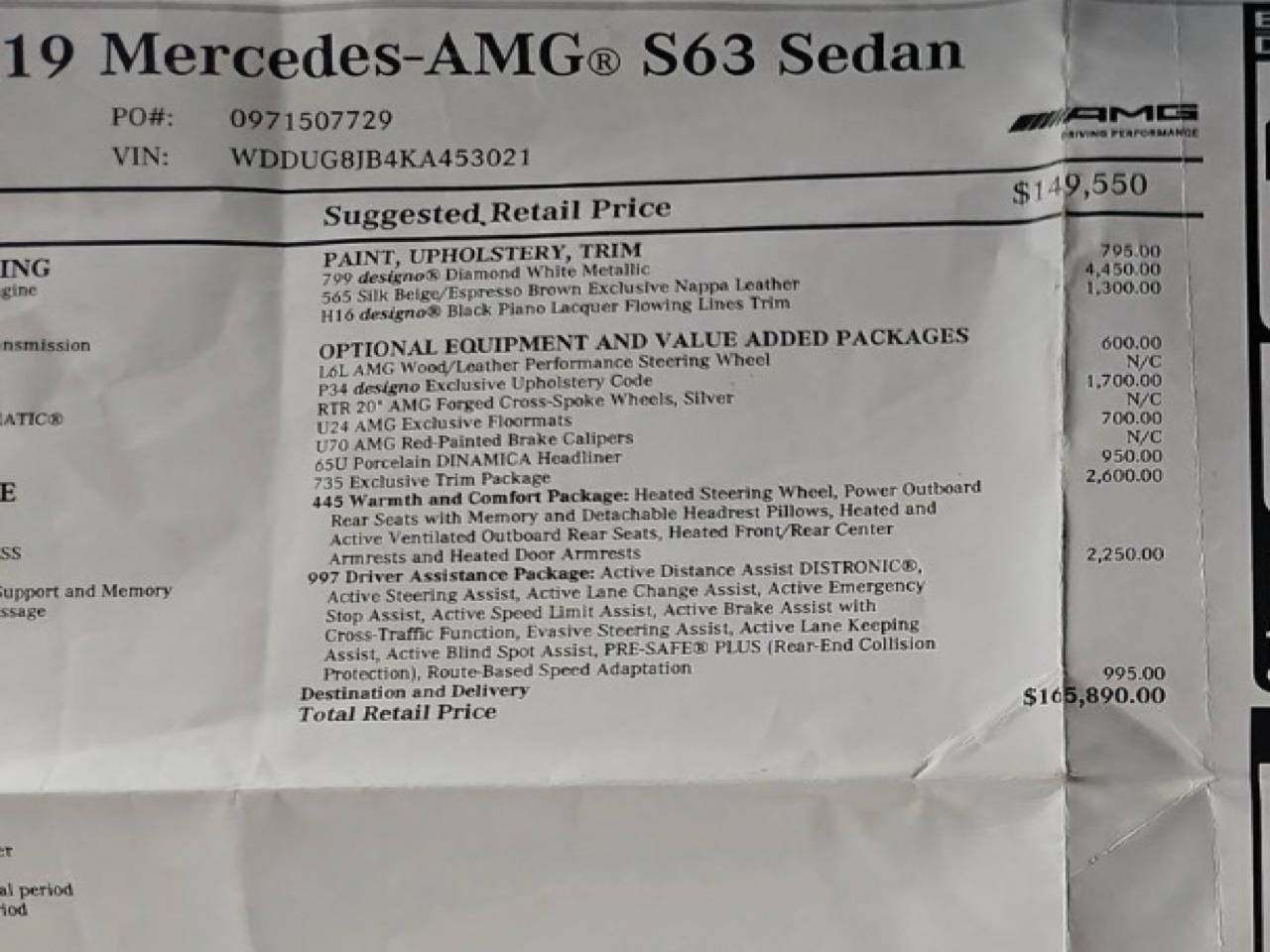 Mercedes-Benz S-Class AMG S 63 4MATIC+ Sedan 2019