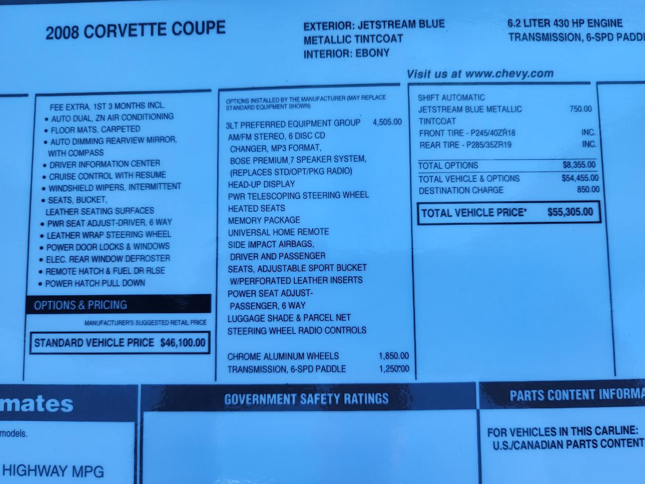 Chevrolet Corvette 2dr Cpe 2008