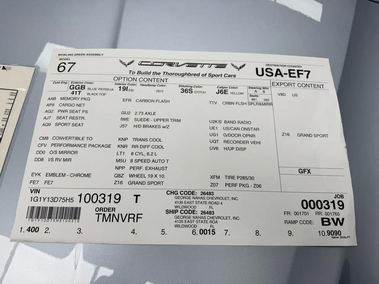 Chevrolet Corvette 2dr Grand Sport Conv w/3LT 2017