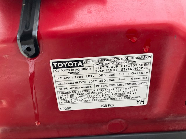 Toyota Tacoma SR5 Double Cab Long Bed V6 6AT 4WD 2016