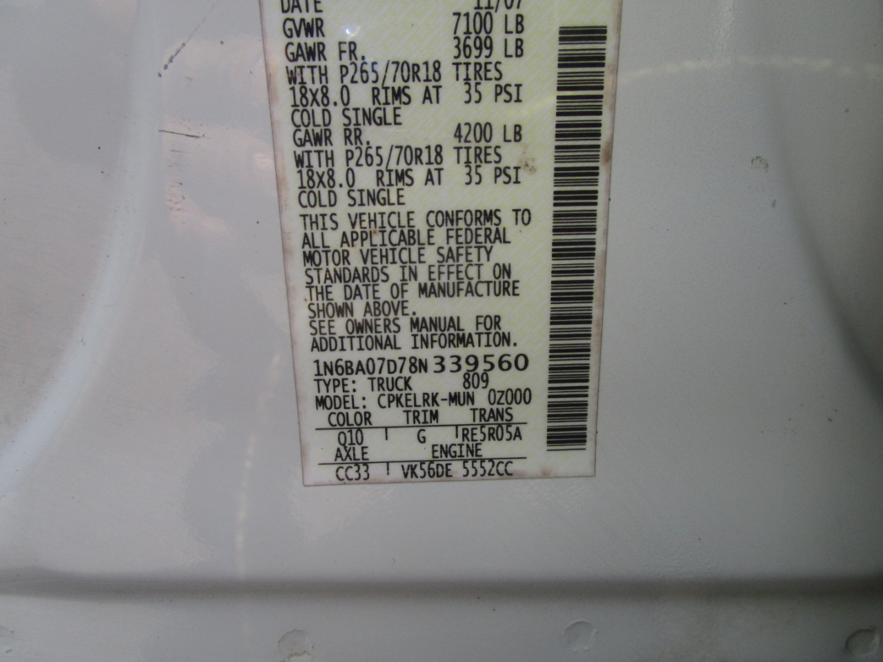 Nissan Titan LE Crew Cab 2WD SWB 2008